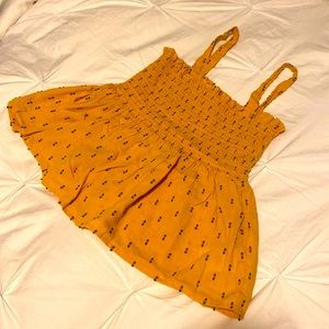 Ribbed and flair short top in chrome yellow (XS) Brand-ONLY